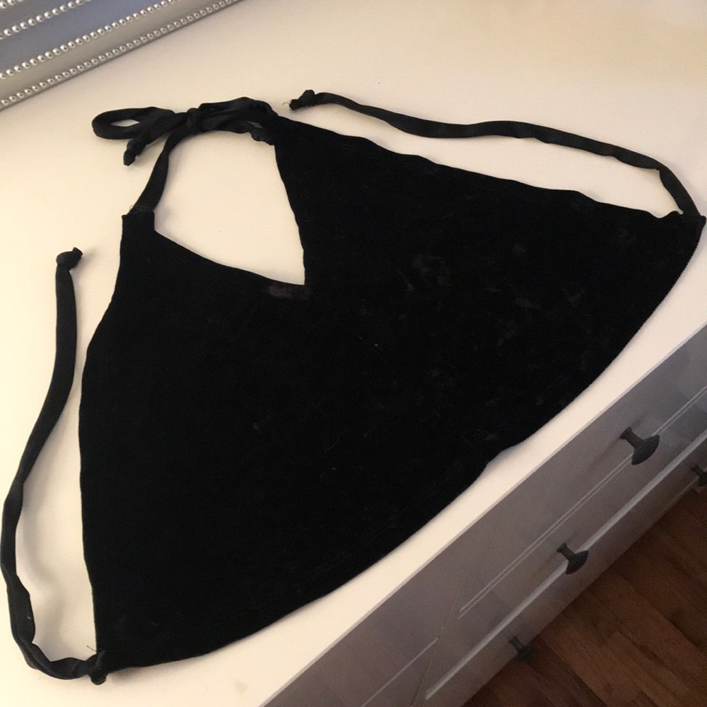 Rave With Mi Gente Black Tie Halter Top